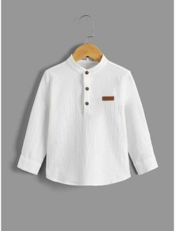 Toddler Boys Letter Patched Detail Shirt