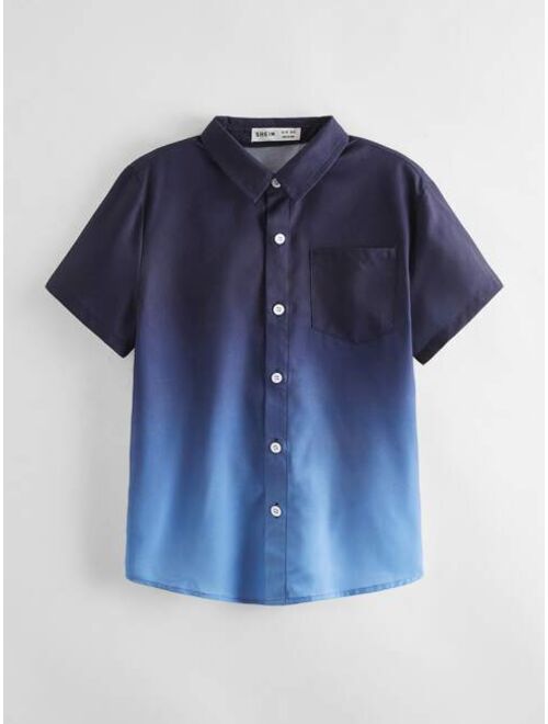 SHEIN Boys Ombre Button Front Shirt