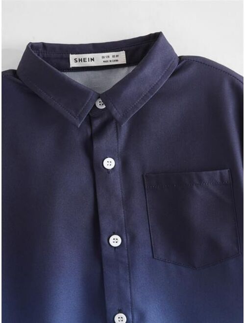 SHEIN Boys Ombre Button Front Shirt