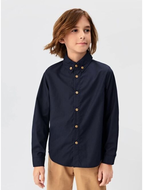 SHEIN BASICS Boys Button Front Shirt