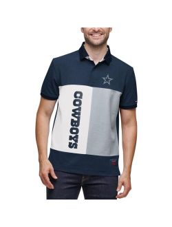 Men's Navy and Gray Dallas Cowboys Color Block Polo T-shirt