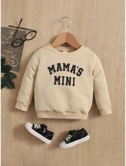 Baby Letter Graphic Thermal Lined Sweatshirt
