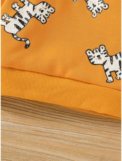 Shein Baby Cartoon Tiger Print Sweatshirt