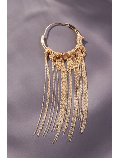 Buy Anthropologie Statement Drippy Chain Hoop Earrings online Topofstyle