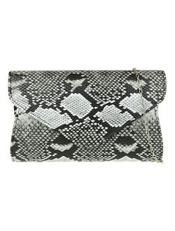 Girly Handbags Snake Skin Clutch Bag