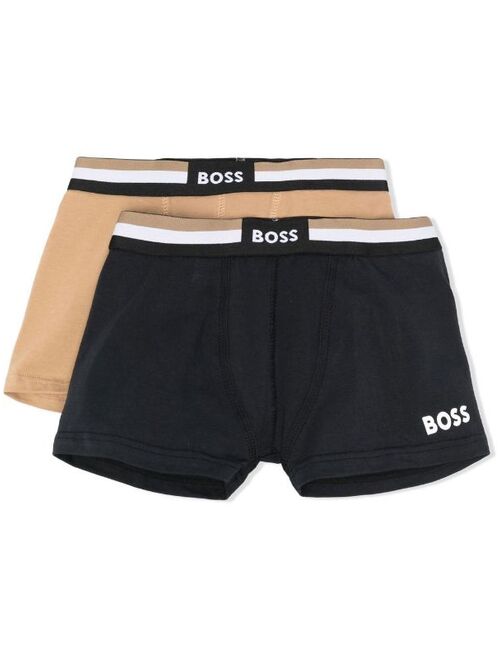 Hugo Boss BOSS Kidswear set of two logo-print boxer shorts