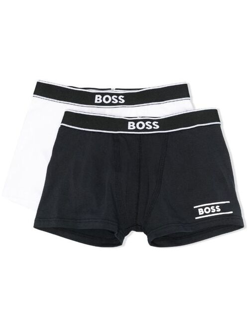 Hugo Boss BOSS Kidswear pack of two logo-print boxer shorts