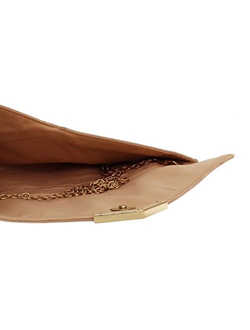 Girly Handbags Envelope Metallic Clutch Bag