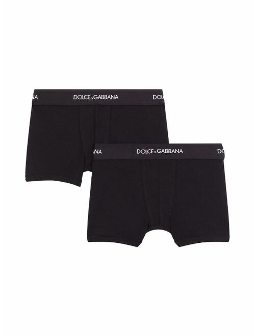 Dolce & Gabbana Kids pack of 2 logo-waistband boxer shorts
