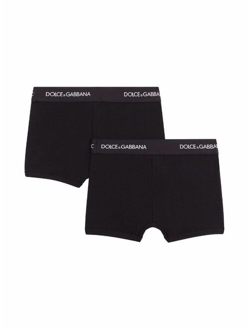 Dolce & Gabbana Kids pack of 2 logo-waistband boxer shorts