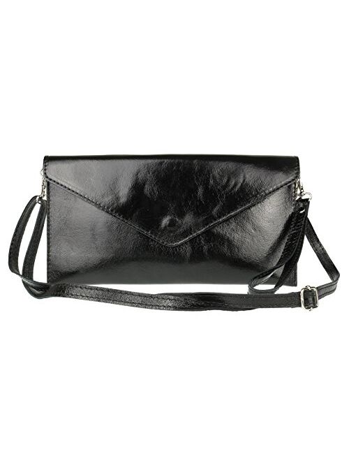 Girly Handbags Italian Metallic Envelope Wrist Clutch Bag