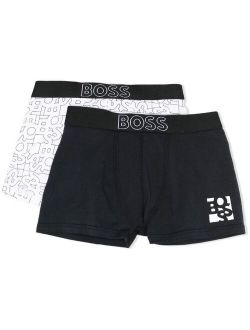 BOSS Kidswear set of two logo-print boxer shorts