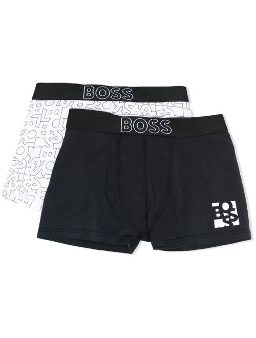Hugo Boss BOSS Kidswear set of two logo-print boxer shorts