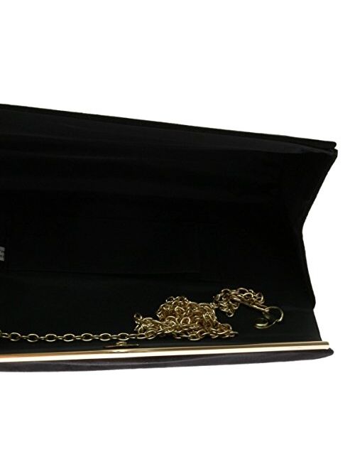 Girly Handbags Suede Frame Clutch Bag