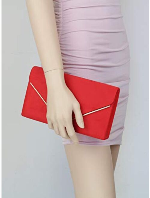 Girly Handbags Suede Frame Clutch Bag