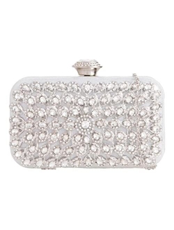Girly Handbags Womens Glitter Diamante Hard Case Clutch Bag