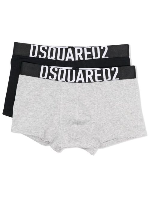 Dsquared2 Kids TEEN logo-waist boxer briefs pack of two