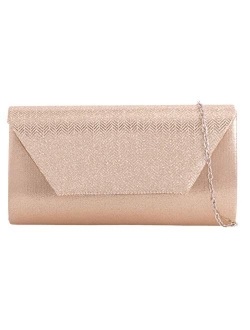Girly Handbags Women Satin Metallic Glitter Clutch Bag