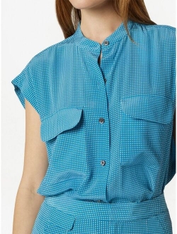 Equipment micro-print sleeveless shirt