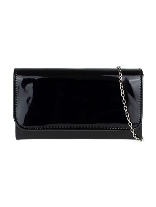 Girly Handbags Plain Glossy Clutch Bag