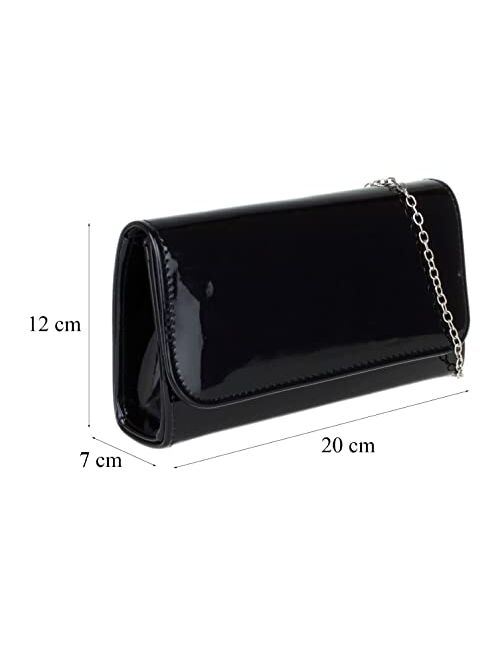Girly Handbags Plain Glossy Clutch Bag