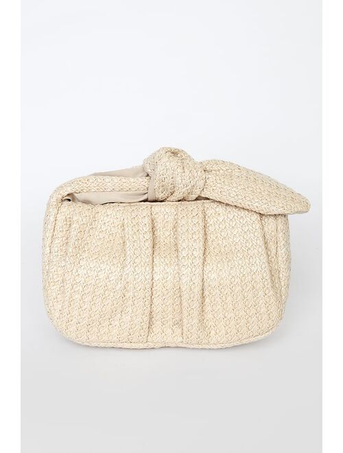 Lulus Essential Style Natural Woven Knot Handle Clutch Bag