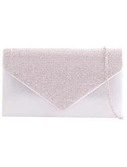 Girly Handbags Women Diamante Satin Clutch Bag