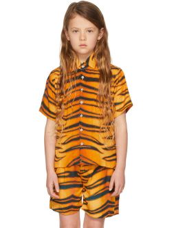 ENDLESS JOY SSENSE Exclusive Kids Black & Orange Harimau Short Sleeve Shirt