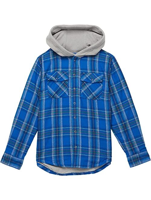 L.L.Bean Fleece Lined Flannel Shirt Hooded Plaid (Big Kids)