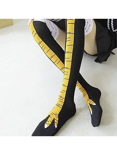 Sosox Crazy Funny Chicken Legs Feet Over The Knee 21.65in Socks, Funny Gifts For Party Novelty Socks For Women 6-10