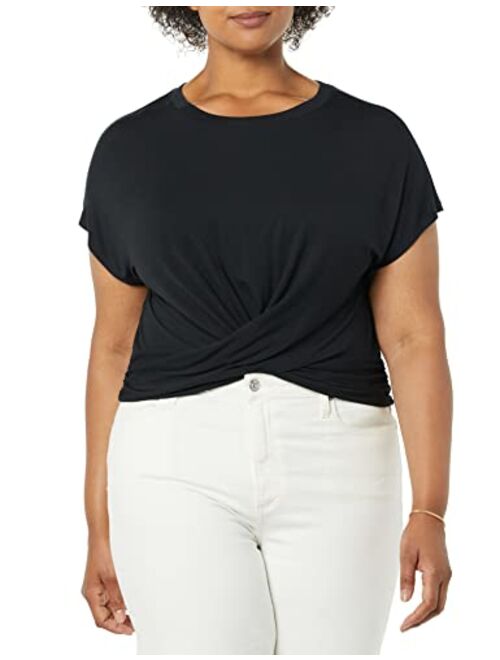 Daily Ritual Women's Jersey Twist Front Cropped Crewneck Tee