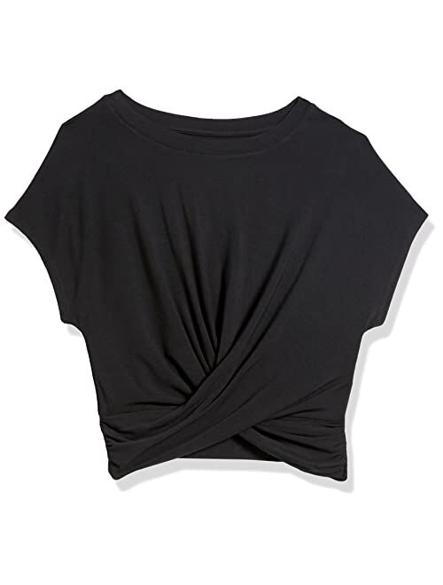 Daily Ritual Women's Jersey Twist Front Cropped Crewneck Tee