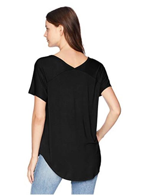 Daily Ritual Women's Jersey Relaxed-Fit Short-Sleeve V-Neck Longline T-Shirt