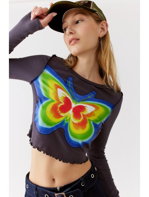 Urban Outfitters UO Fawn Butterfly Long Sleeve Tee