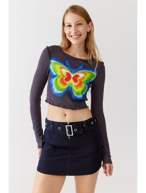 Urban Outfitters UO Fawn Butterfly Long Sleeve Tee