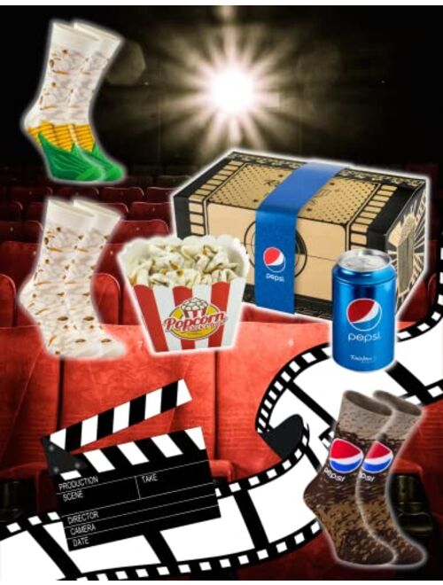 Rainbow Socks - Movie Set Cotton Socks Gift Popcorn and Canned Pepsi for Movie TV Series Fans Gift Socks Women Men
