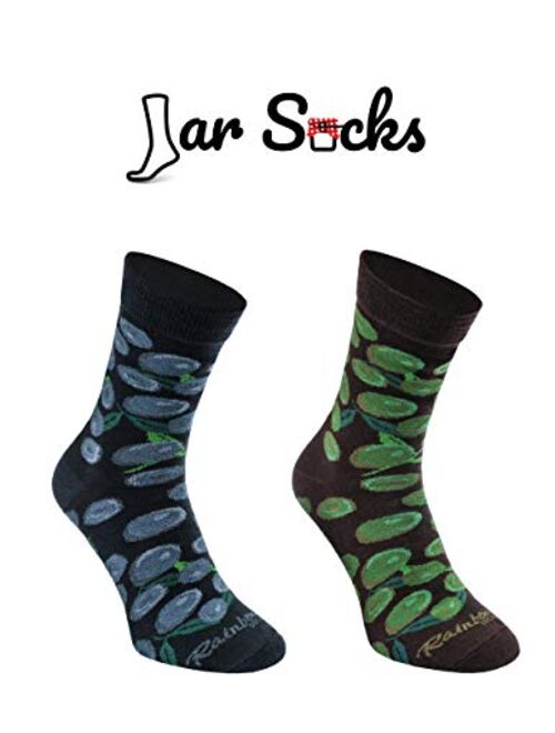 Rainbow Socks - JAR SOCKS Blueberries and Pears Funny Gift! - Unisex - 2 Pairs