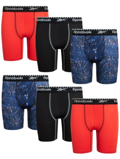 Buy Reebok Boys Underwear Long Leg Performance Boxer Briefs (6 Pack ...