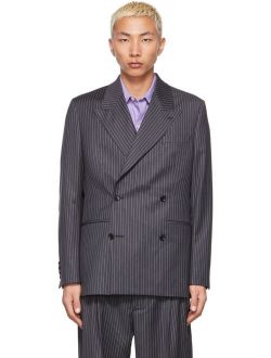 MFPEN SSENSE Exclusive Grey & Purple Pinstriped Blazer