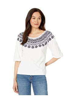 Over-The-Shoulder Top with Embroidery