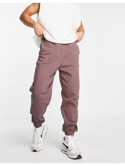 ASOS DESIGN oversized sweatpants in washed brown