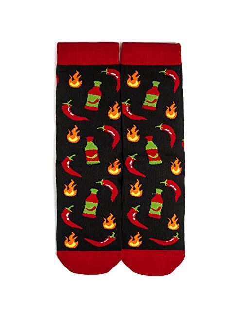 Lavley Funny Food Socks Novelty Gifts For Men, Women & Teens (Hot Sauce, Tacos, Beer, Pickle, Sushi)