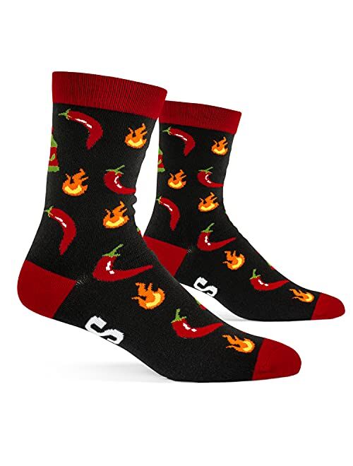 Lavley Funny Food Socks Novelty Gifts For Men, Women & Teens (Hot Sauce, Tacos, Beer, Pickle, Sushi)