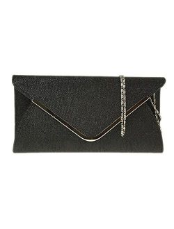 Girly Handbags Metallic Woven Clutch Bag