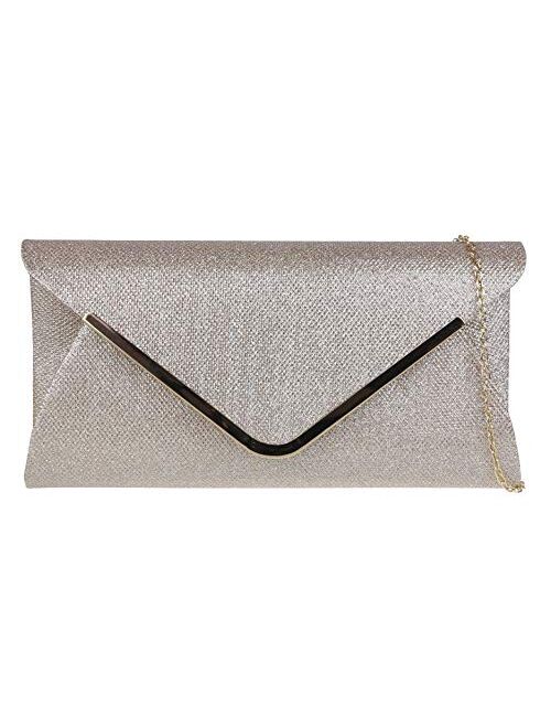 Girly Handbags Metallic Woven Clutch Bag