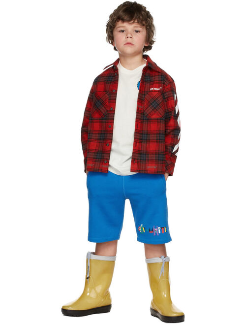OFF-WHITE Kids Red & Black Check Flannel Shirt