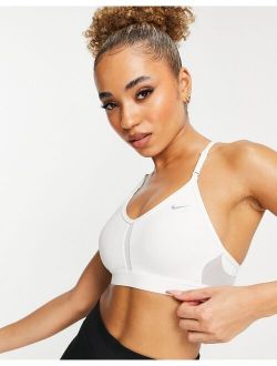 Training Dri-FIT Indy v-neck light-support padded sports bra in white