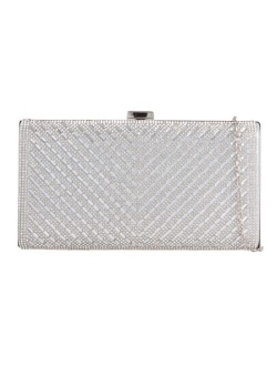 Girly Handbags Womens Sparkly Diamante Clutch Bag Compact Box Evening