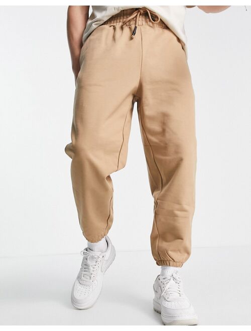 ASOS DESIGN heavyweight oversized sweatpants in beige