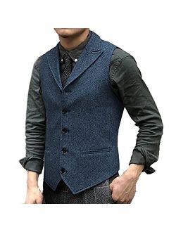 Generic Suit Vest, Men's Casual V Neck Slim Fit Single Breasted Lapel Waistcoat for Tuxedos Blazer (Color : Green, Size : Medium)